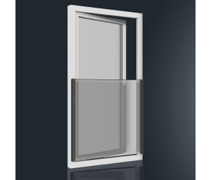 Steklena ograja za francoski balkon - Gutmann FPS set - srebrna barva EV1